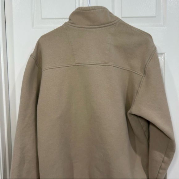 Arrow 1/4 Zip Tan Long Sleeve Pullover Mock Neck Sweatshirt Men's Large Tall - Picture 3 of 8